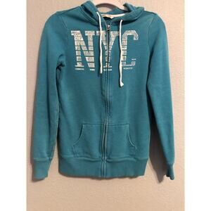 Old Navy NYC Hoodie‎ Womens Girls XS Tall New York City Full Zip Sweatshirt Top